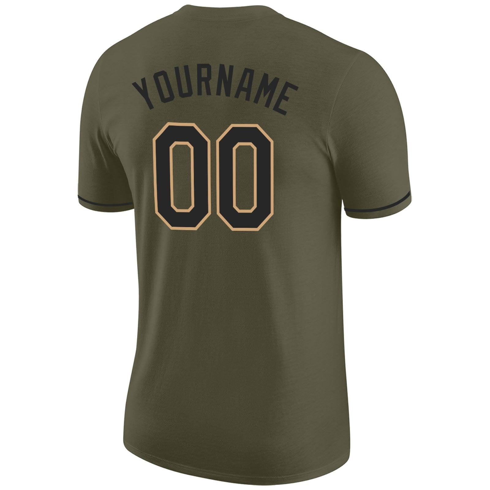 Custom Olive Black-Old Gold Performance Salute To Service T-Shirt photo 5