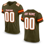 Custom Olive White-Gold Mesh Authentic Salute To Service Football Jersey