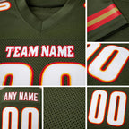 Custom Olive White-Gold Mesh Authentic Salute To Service Football Jersey detail