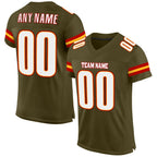 Custom Olive White-Gold Mesh Authentic Salute To Service Football Jersey photo 1