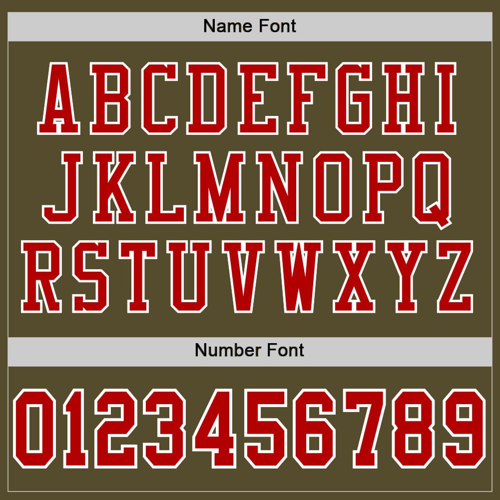 Custom Olive Red-White Mesh Authentic Salute To Service Football Jersey photo 3