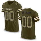 Custom Olive Camo-Black Mesh Authentic Salute To Service Football Jersey