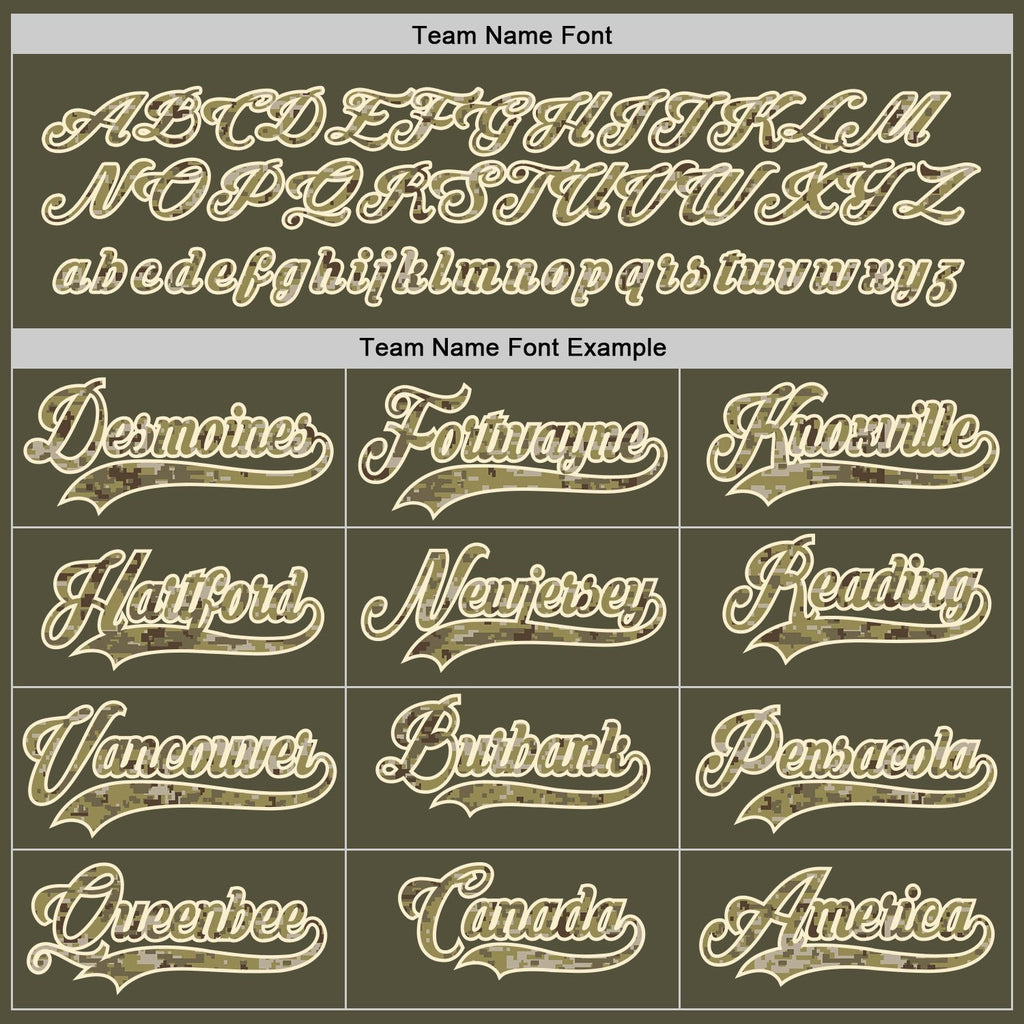 Custom Olive Camo-Cream Salute To Service Hockey Jersey photo 3