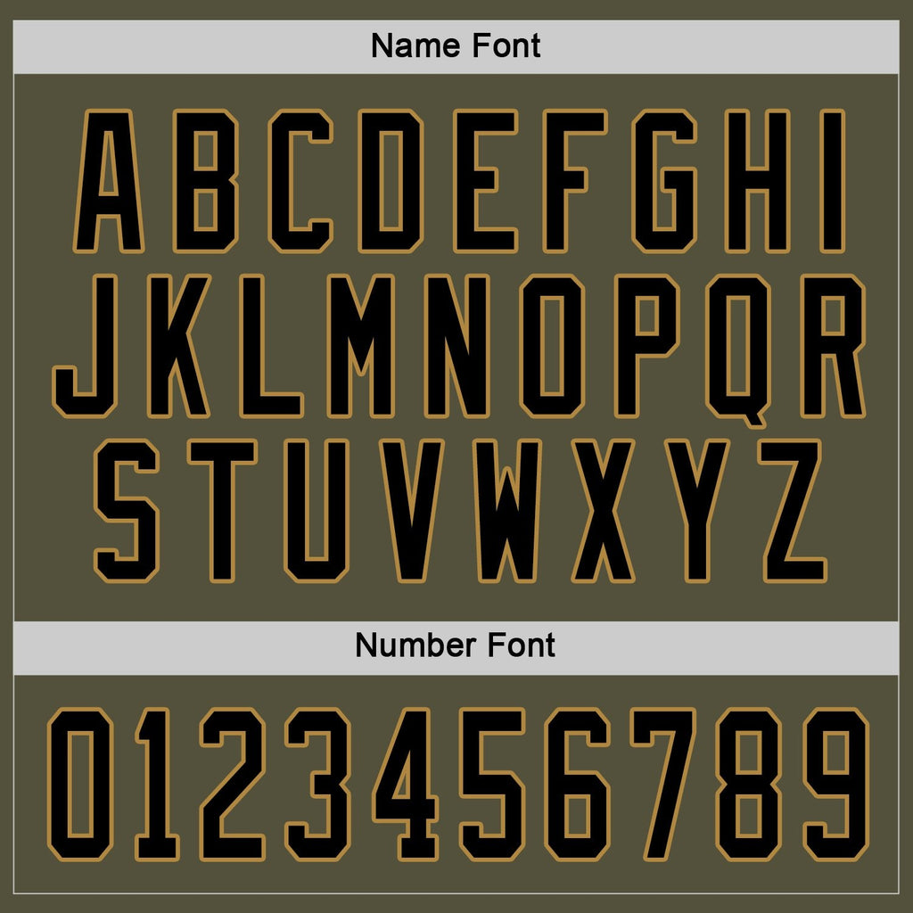 Custom Olive Black-Old Gold Salute To Service Hockey Jersey photo 3