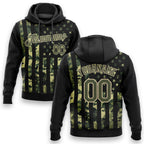 Custom Stitched Camo Olive-Cream 3D American Flag Fashion Sports Pullover Sweatshirt Salute To Service Hoodie