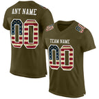 Custom Olive Vintage USA Flag-White Mesh Authentic Salute To Service Football Jersey photo 1
