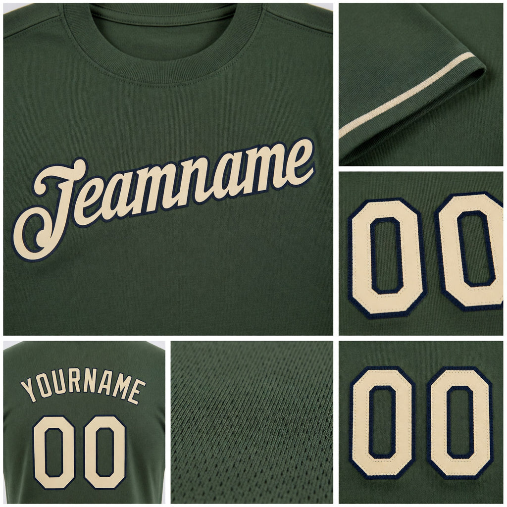 Custom Olive Cream-Black Performance Salute To Service T-Shirt detail