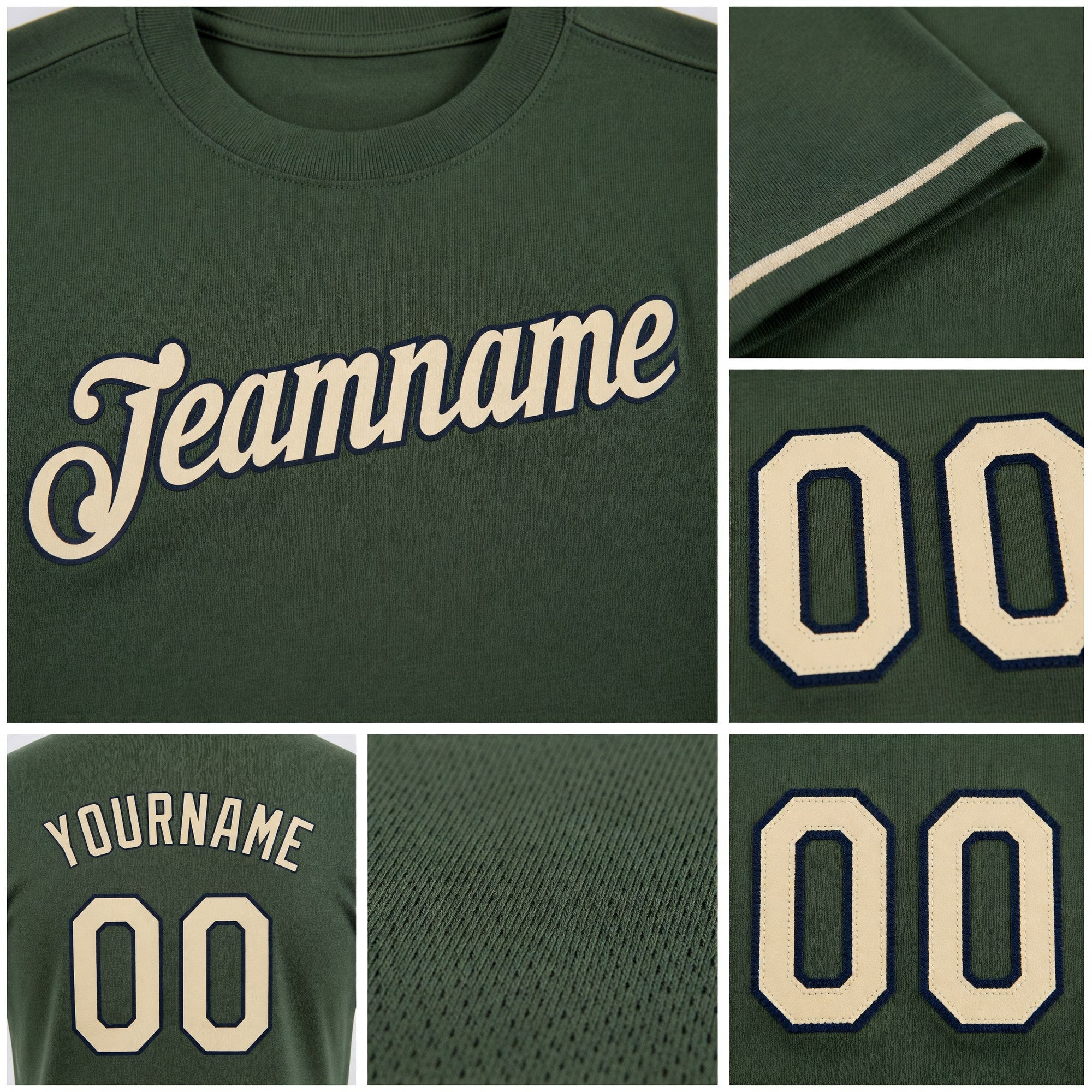 Custom Olive Cream-Black Performance Salute To Service T-Shirt detail