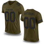 Custom Olive Black Mesh Authentic Salute To Service Football Jersey