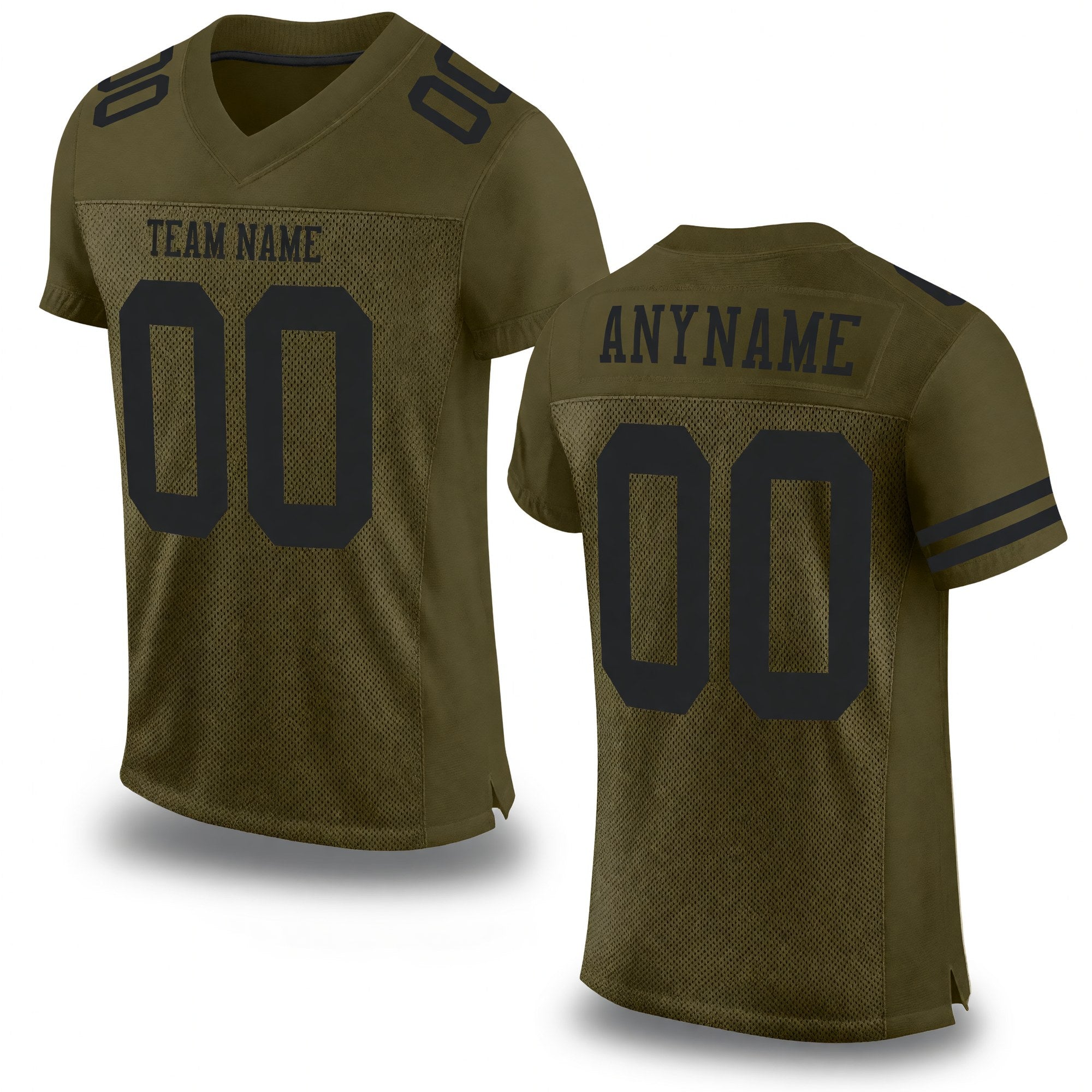 Custom Olive Black Mesh Authentic Salute To Service Football Jersey
