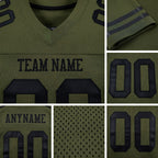Custom Olive Black Mesh Authentic Salute To Service Football Jersey detail