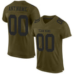Custom Olive Black Mesh Authentic Salute To Service Football Jersey photo 1