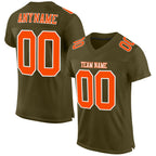 Custom Olive Orange-White Mesh Authentic Salute To Service Football Jersey photo 1