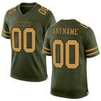 Custom Olive Old Gold-Black Mesh Authentic Salute To Service Football Jersey