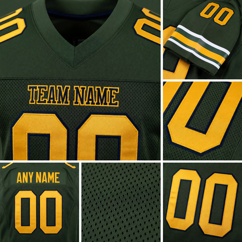 Custom Olive Old Gold-Black Mesh Authentic Salute To Service Football Jersey detail