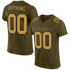 Custom Olive Old Gold-Black Mesh Authentic Salute To Service Football Jersey photo 1