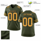 Custom Olive Salute To Service Mesh Authentic Football Jersey with Old Gold and Black Lettering Design 0138 customization guide