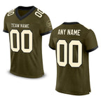 Custom Olive Cream-Black Mesh Authentic Salute To Service Football Jersey
