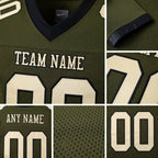 Custom Olive Cream-Black Mesh Authentic Salute To Service Football Jersey detail