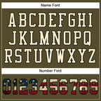 Custom Olive Vintage USA Flag Cream-Black Mesh Authentic Salute To Service Football Jersey photo 3