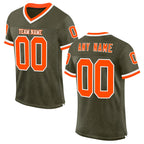 Custom Olive Orange-White Mesh Authentic Throwback Salute To Service Football Jersey