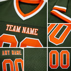 Custom Olive Orange-White Mesh Authentic Throwback Salute To Service Football Jersey detail