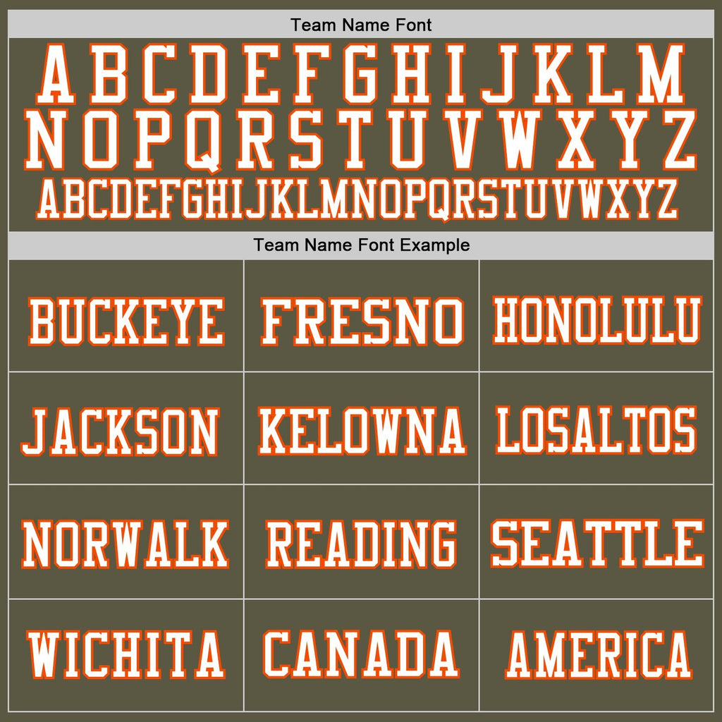 Custom Olive Orange-White Mesh Authentic Throwback Salute To Service Football Jersey photo 2