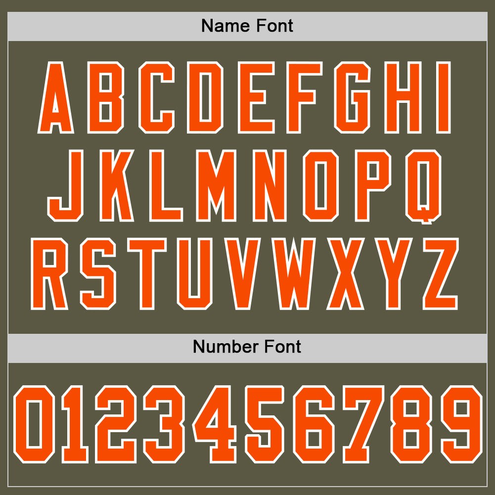 Custom Olive Orange-White Mesh Authentic Throwback Salute To Service Football Jersey photo 3