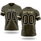 Custom Olive Black-Cream Authentic Salute To Service Football Jersey