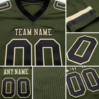 Custom Olive Black-Cream Authentic Salute To Service Football Jersey detail