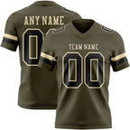 Custom Olive Black-Cream Authentic Salute To Service Football Jersey photo 1