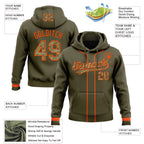 Custom Stitched Olive Camo-Orange Baseball Pullover Sweatshirt Hoodie photo 2