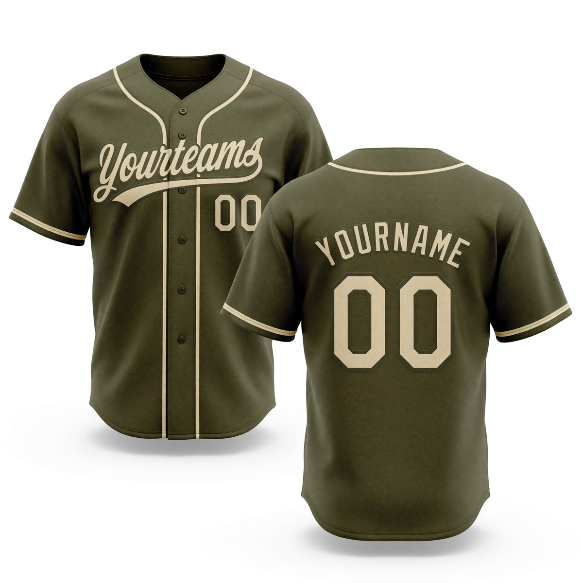 Custom Stitched Olive Cream-Olive Baseball Pullover Sweatshirt Hoodie