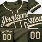 Custom Stitched Olive Cream-Olive Baseball Pullover Sweatshirt Hoodie detail