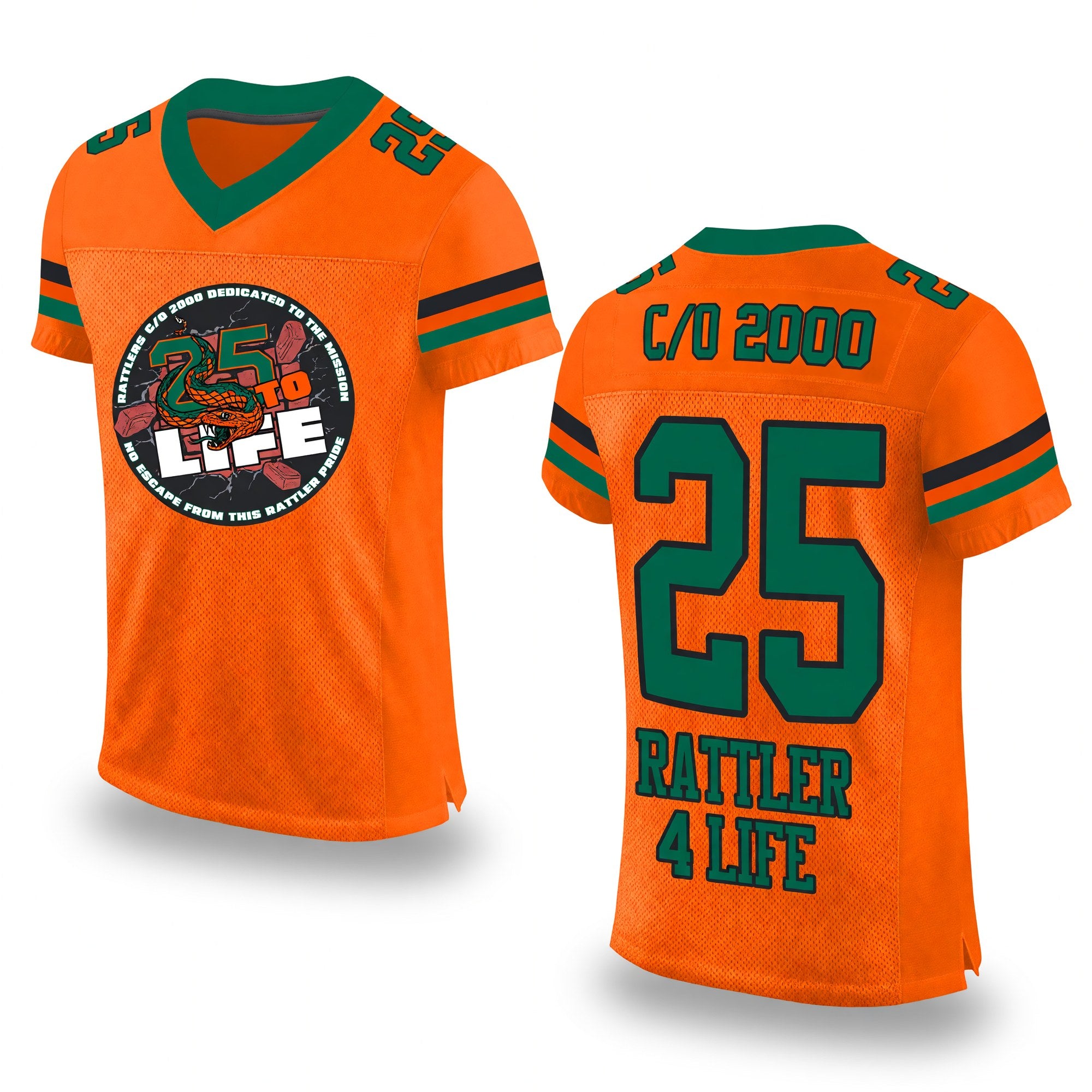 Custom Team C/O 2000 25th Anniversary Football Jersey