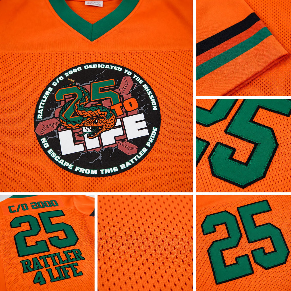 Custom Team C/O 2000 25th Anniversary Football Jersey detail