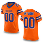 Custom Orange Royal-White Mesh Authentic Football Jersey