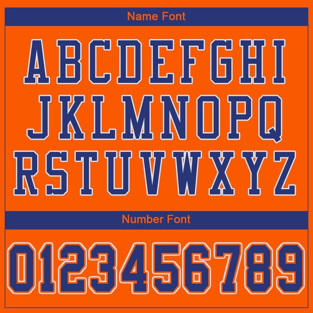 Custom Orange Royal-White Mesh Authentic Football Jersey photo 4