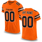 Custom Orange Black-White Mesh Authentic Football Jersey