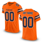 Custom Orange Navy-White Mesh Authentic Football Jersey