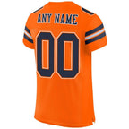 Custom Orange Navy-White Mesh Authentic Football Jersey photo 3