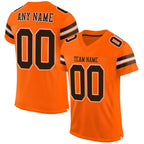 Custom Orange Brown-White Mesh Authentic Football Jersey photo 1