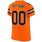 Custom Orange Brown-White Mesh Authentic Football Jersey photo 3