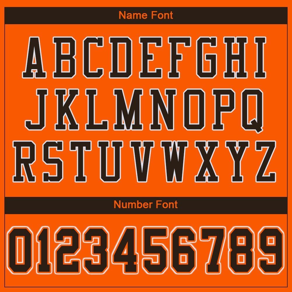 Custom Orange Brown-White Mesh Authentic Football Jersey photo 4