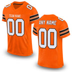 Custom Orange White-Brown Mesh Authentic Football Jersey