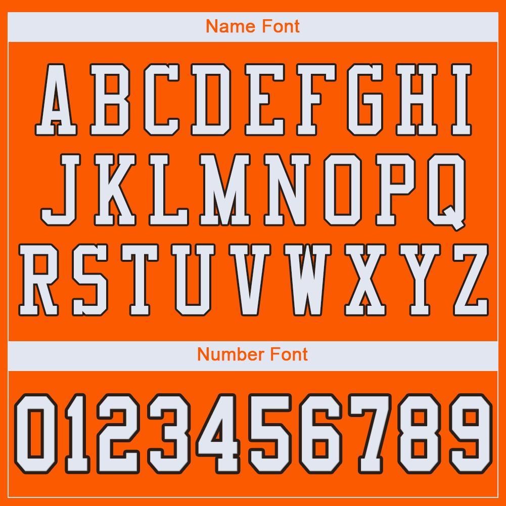 Custom Orange White-Brown Mesh Authentic Football Jersey photo 3