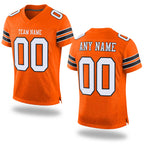 Custom Orange White-Black Mesh Authentic Football Jersey