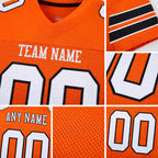 Custom Orange White-Black Mesh Authentic Football Jersey detail