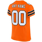 Custom Orange White-Black Mesh Authentic Football Jersey photo 2