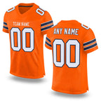 Custom Orange White-Navy Mesh Authentic Football Jersey
